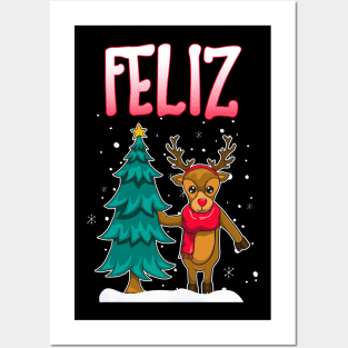 Feliz Navidad Matching Couple Sweaters Posters and Art